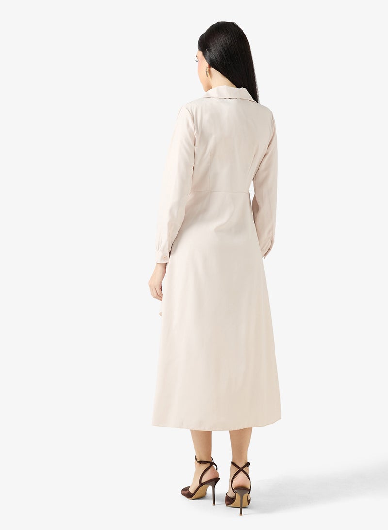 ELLA Wrap Dress With Pleats - Image 2